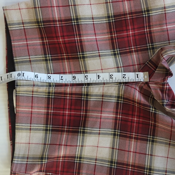 H & M Stretch Plaid Retro Pants 6 Red - Picture 13 of 14